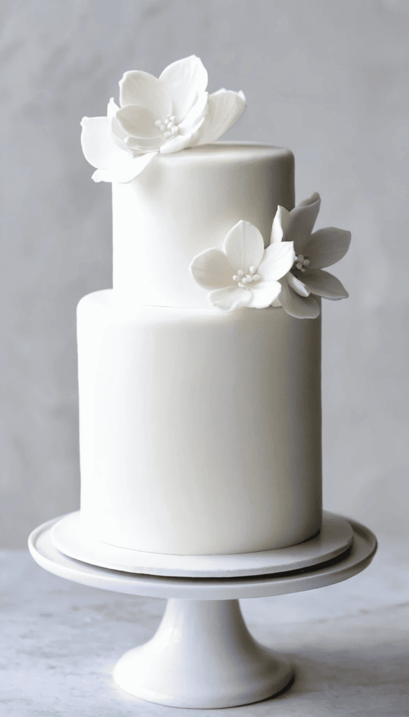 All-white smooth fondant cake Recipe